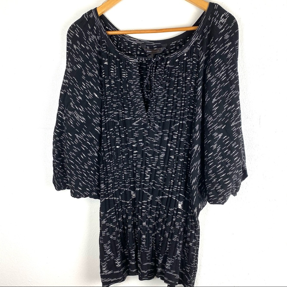 NWT BCBGMaxAzria Black Space Dye Silk Blend Tunic